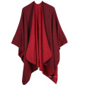 Damen Warmer Schal Wrap Cape Winter Cardigan Pullover vorne offen Poncho